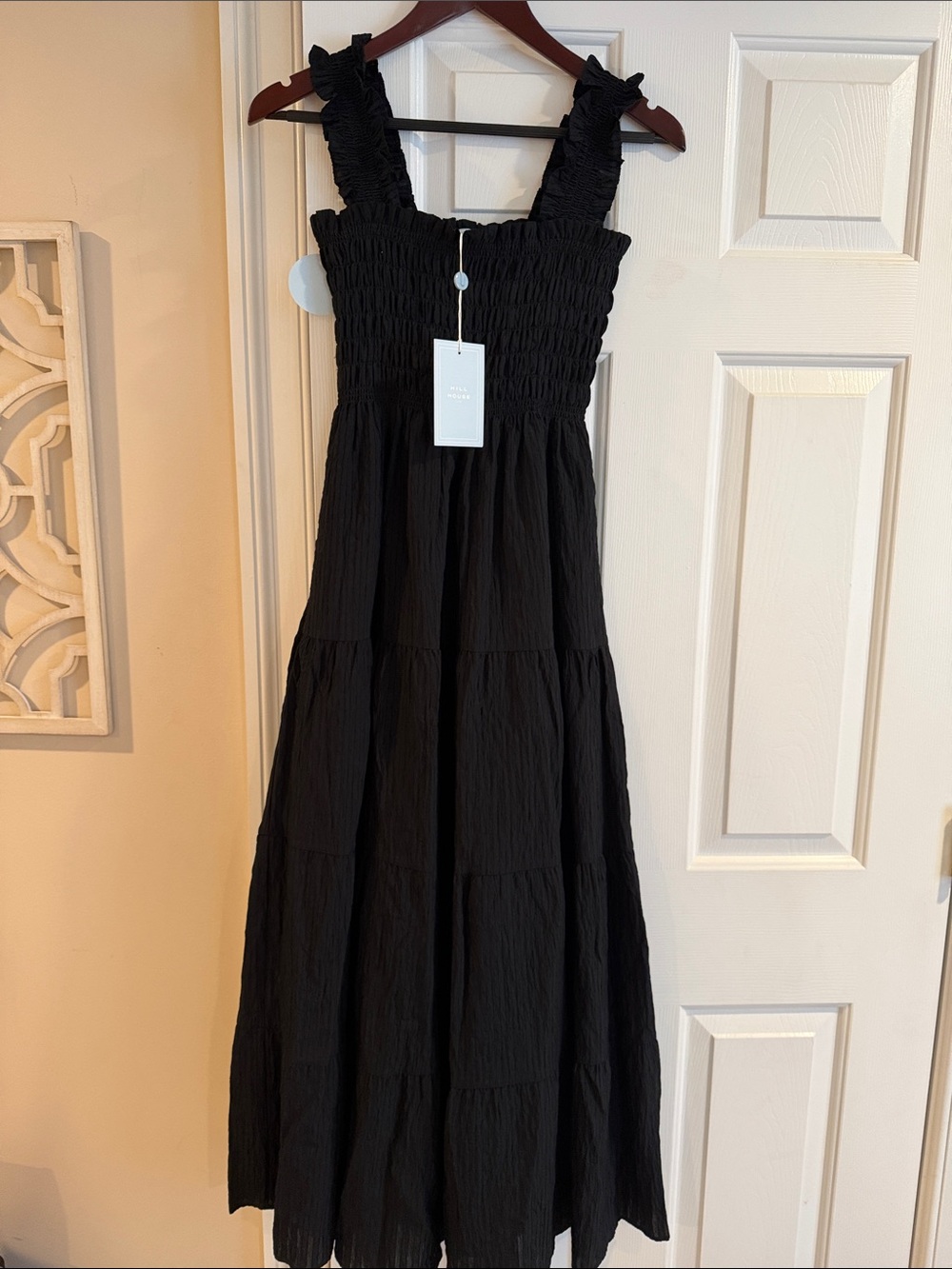 Hill House The Kimmy Maxi Black Smocked Nap Dress